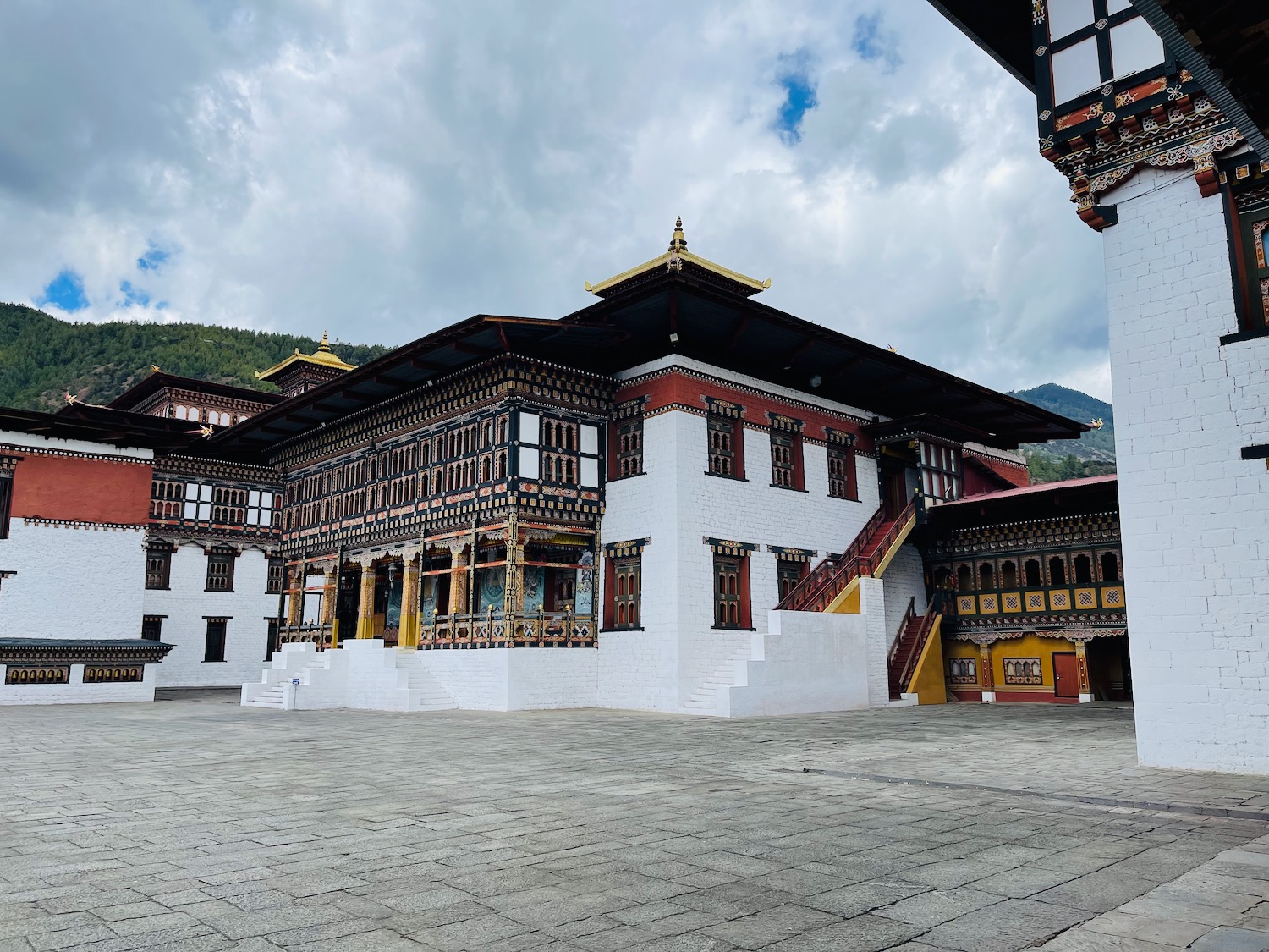 a building with a large courtyard