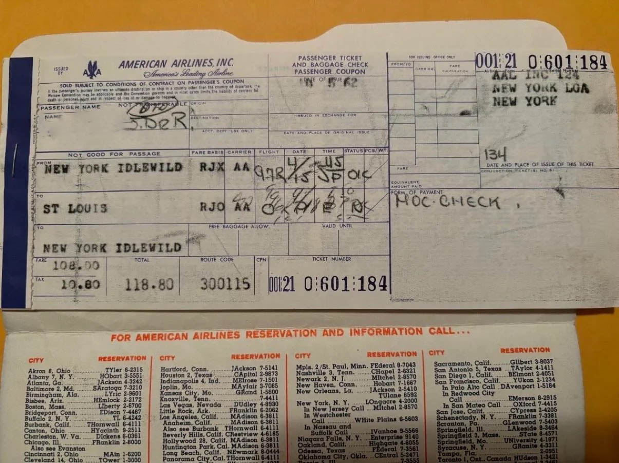 Vintage American Airlines Ticket Shows How Astronomically Expensive Airfare Used To Be Live and Let s Fly