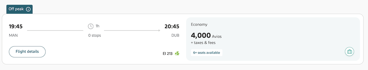 Aer Lingus Avios segment 1