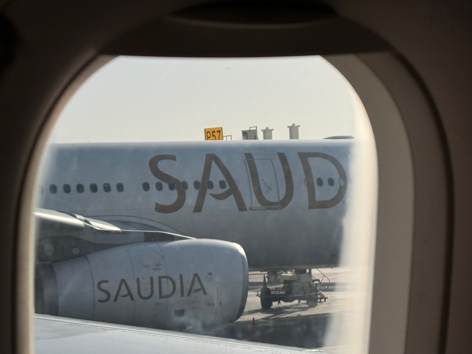 a plane parked on the tarmac