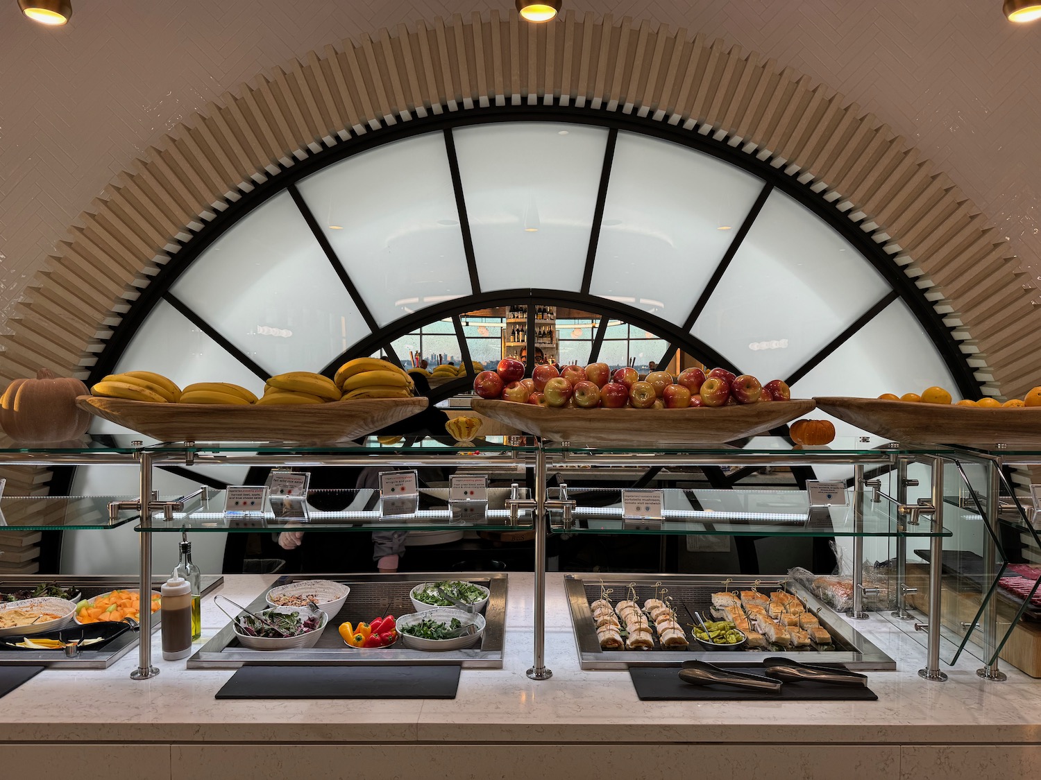 a display of fruit on a counter