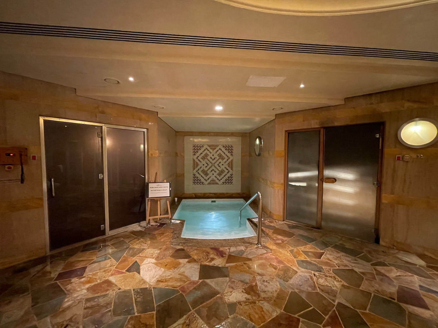 a pool in a room