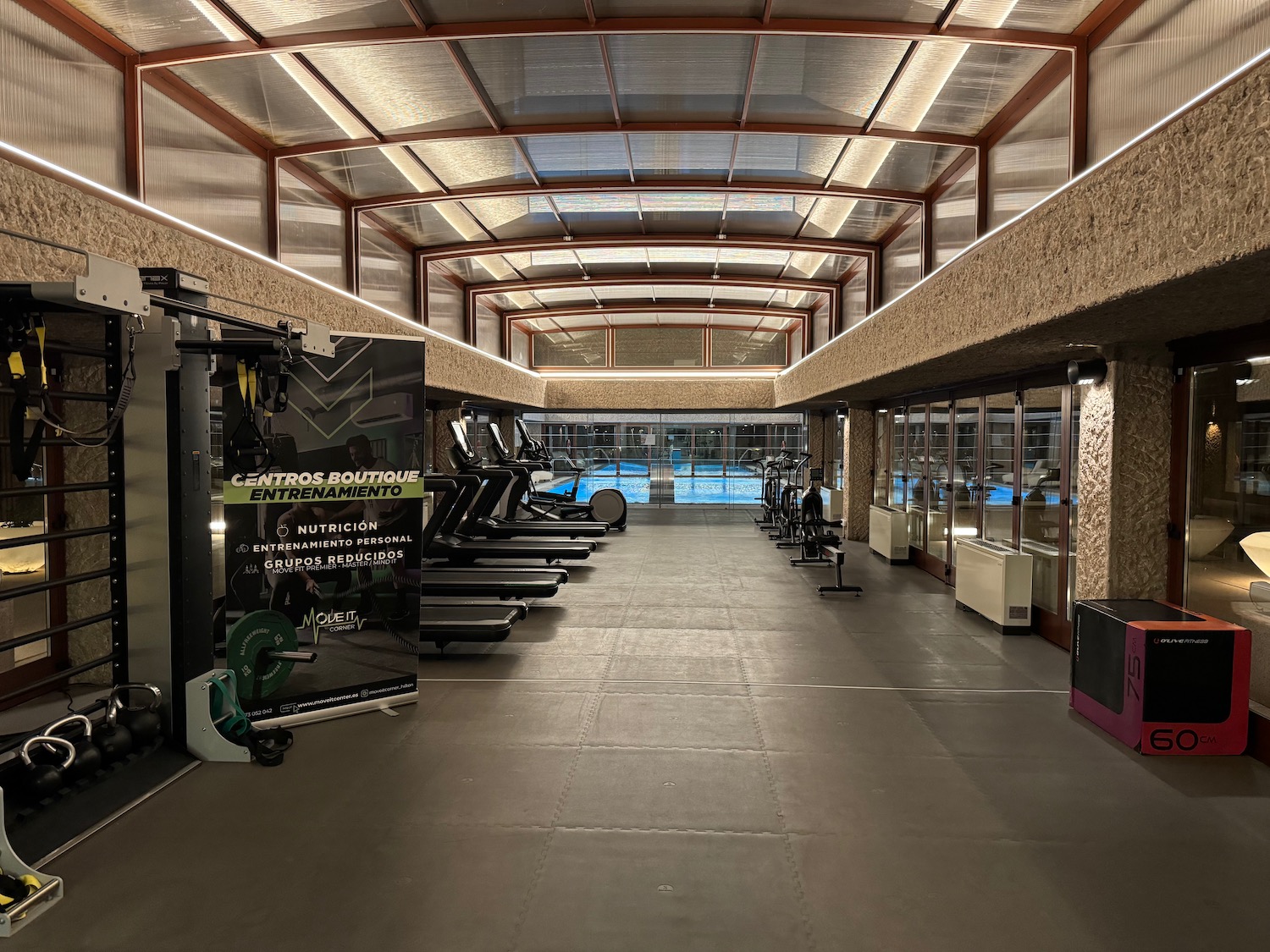 a gym with exercise equipment