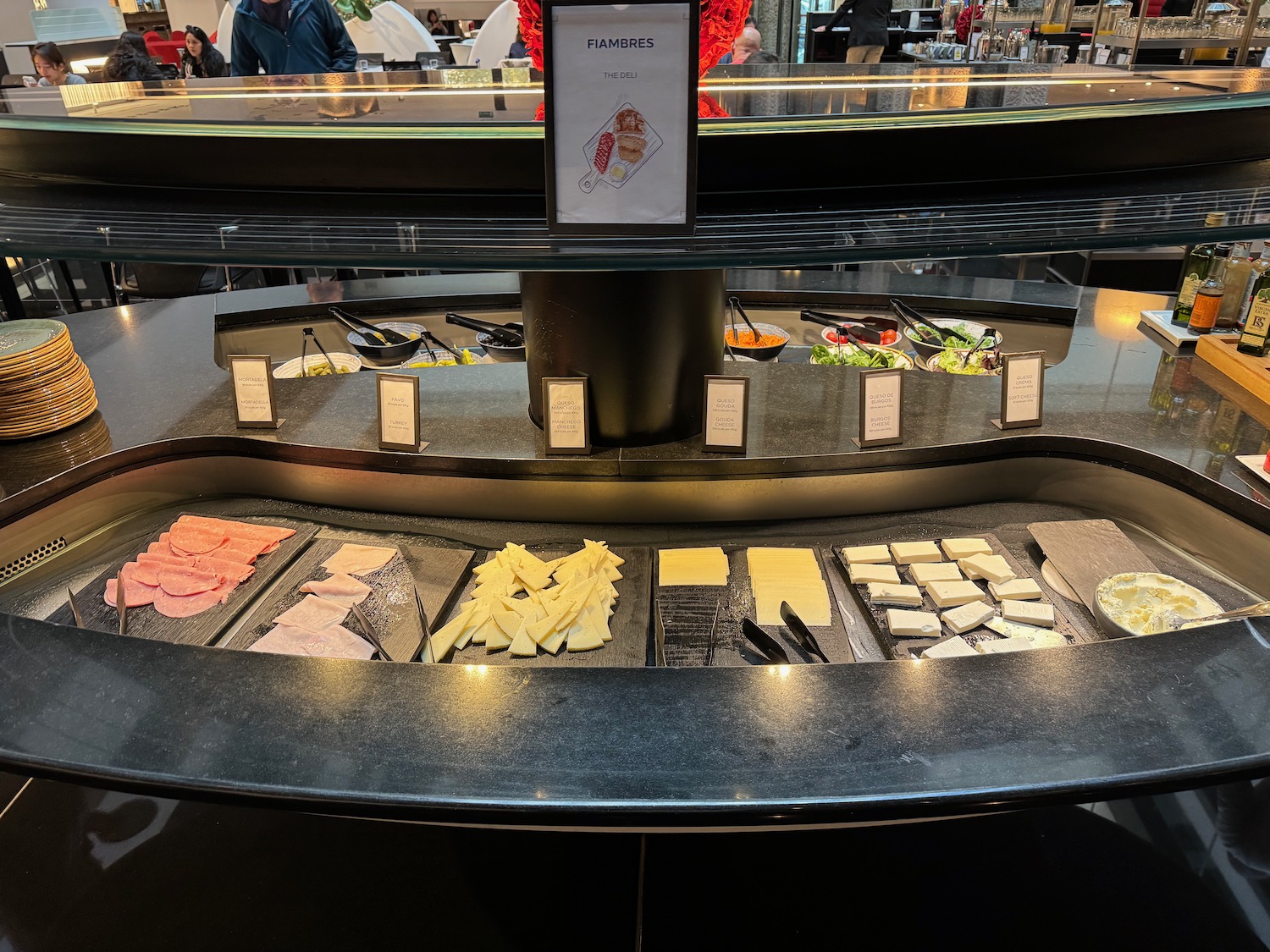 a counter with food on it