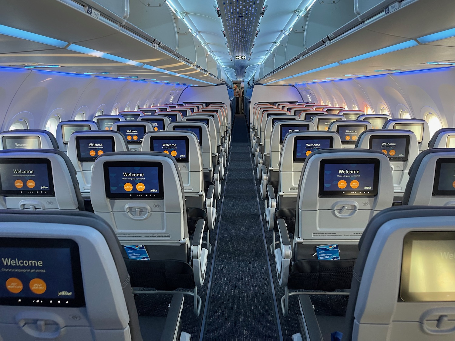 an airplane with rows of seats