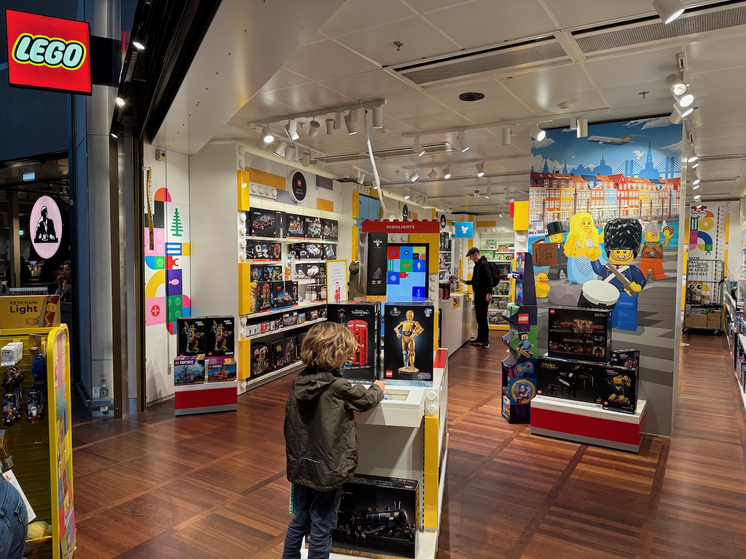 a child standing in a toy store