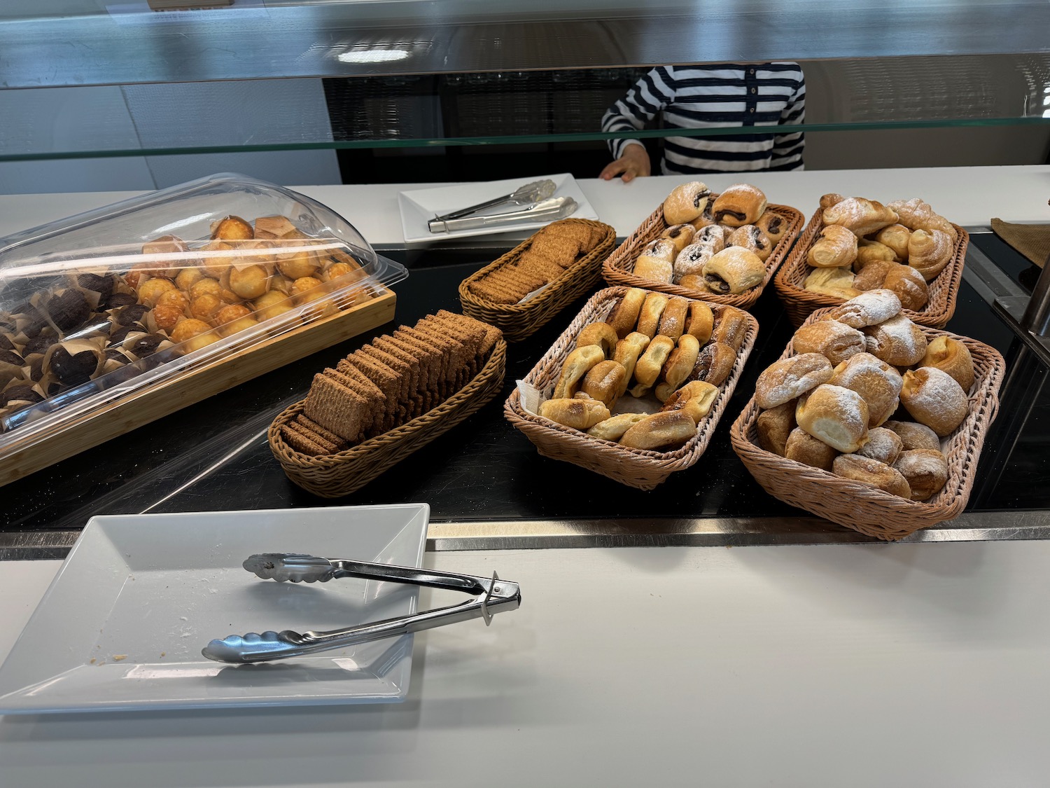 a group of baskets of pastries