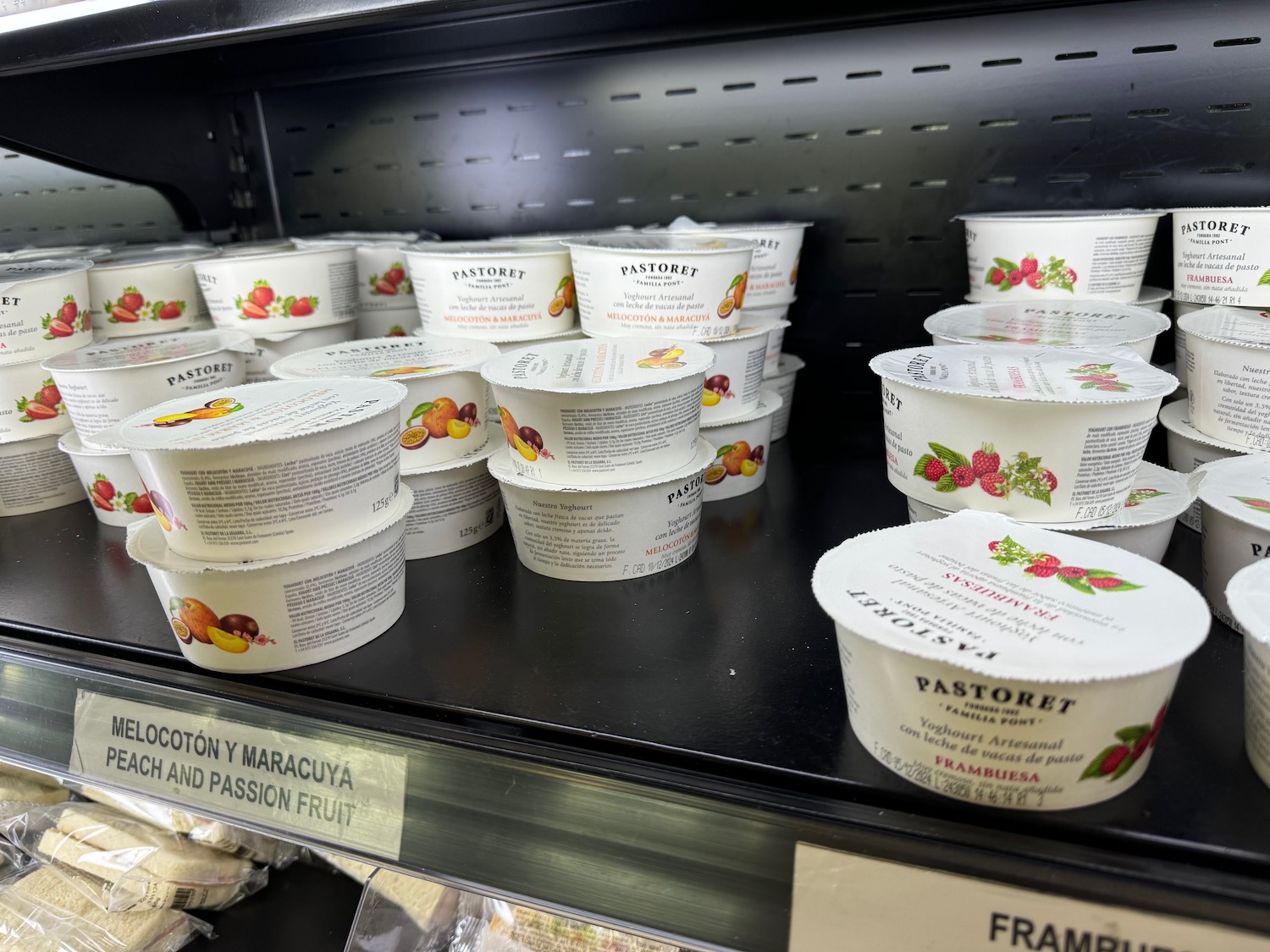 a shelf with food containers on it