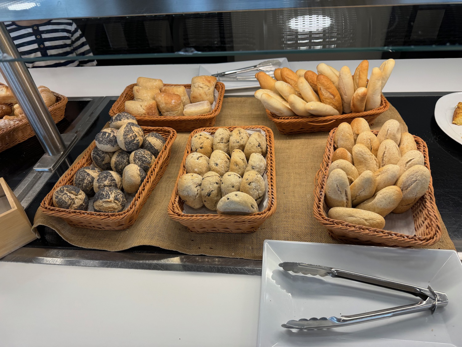 a group of baskets of bread