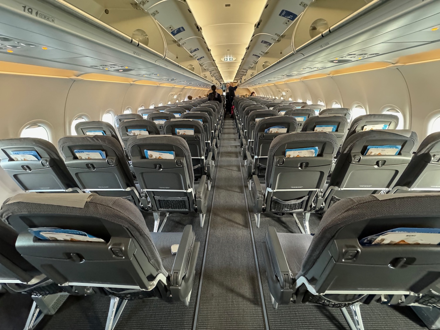 an airplane with rows of seats