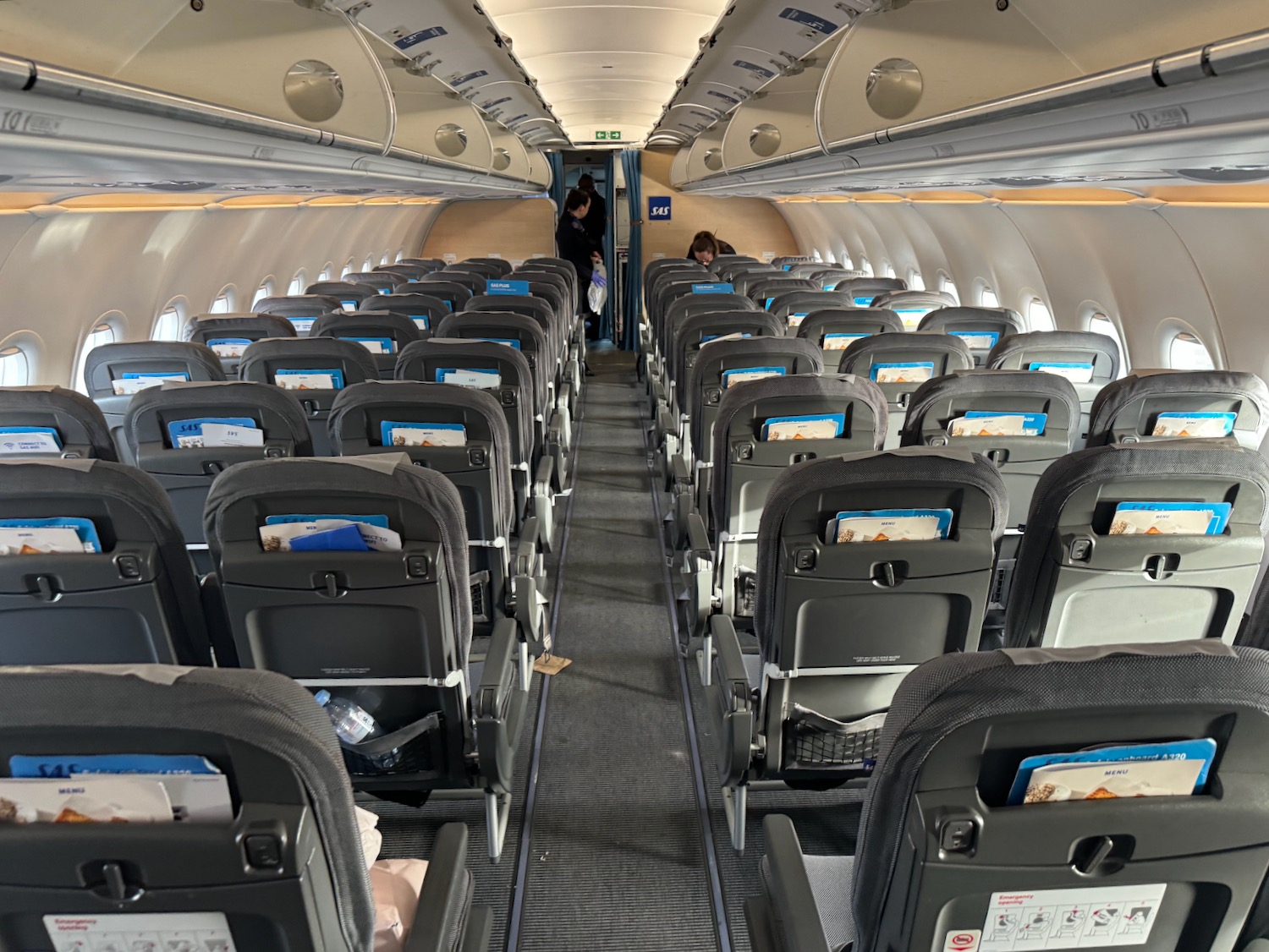 an airplane with rows of seats