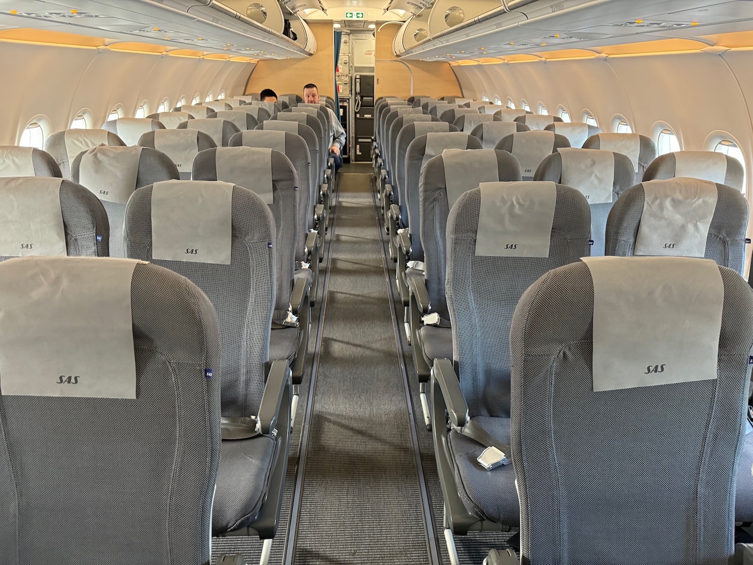 a row of seats in an airplane