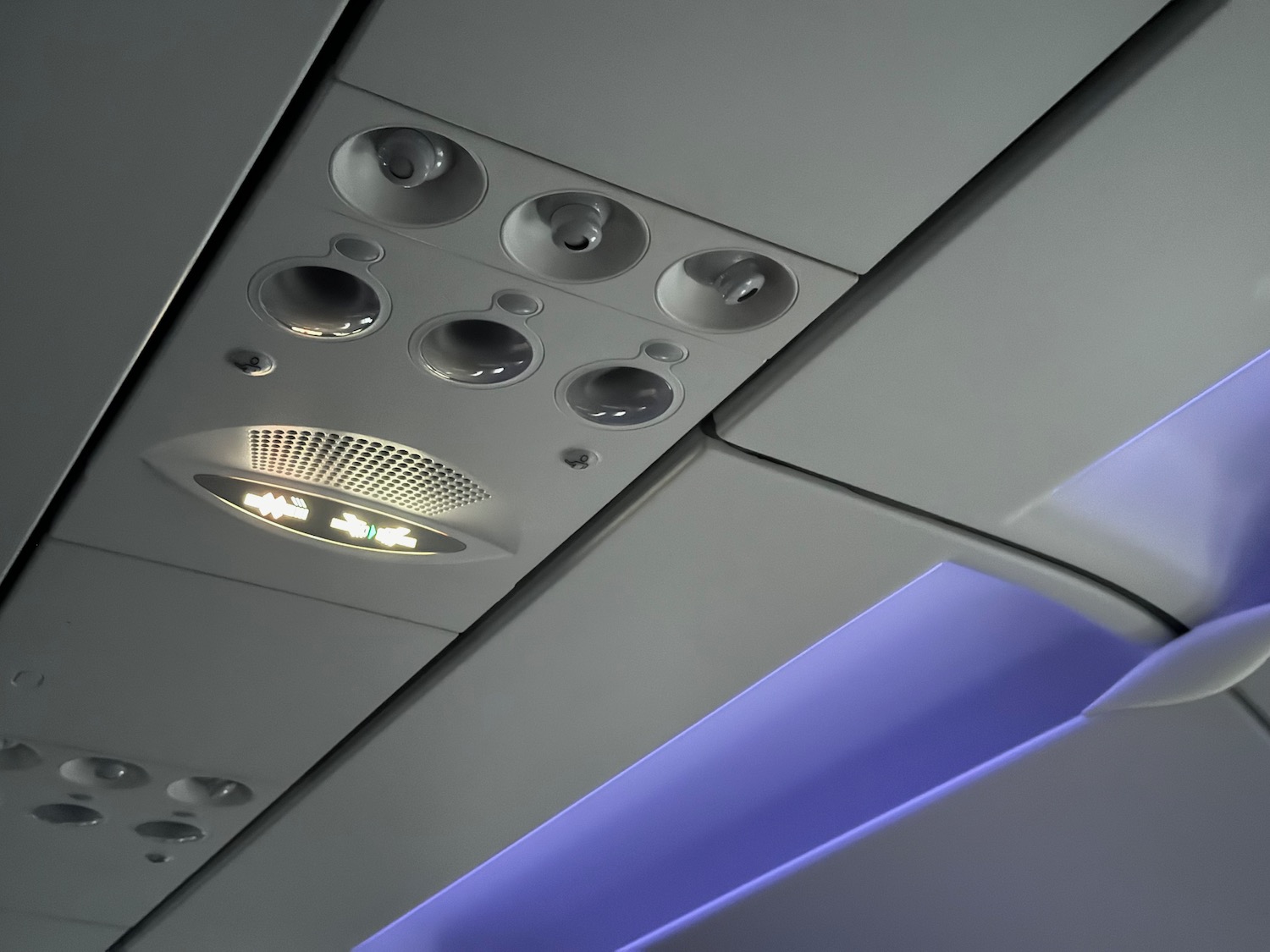 a ceiling with lights and air conditioning