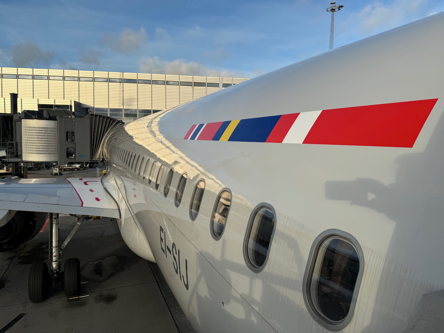 an airplane with a loading dock