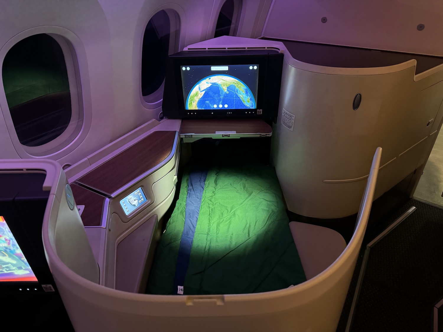 a television on the back of a plane