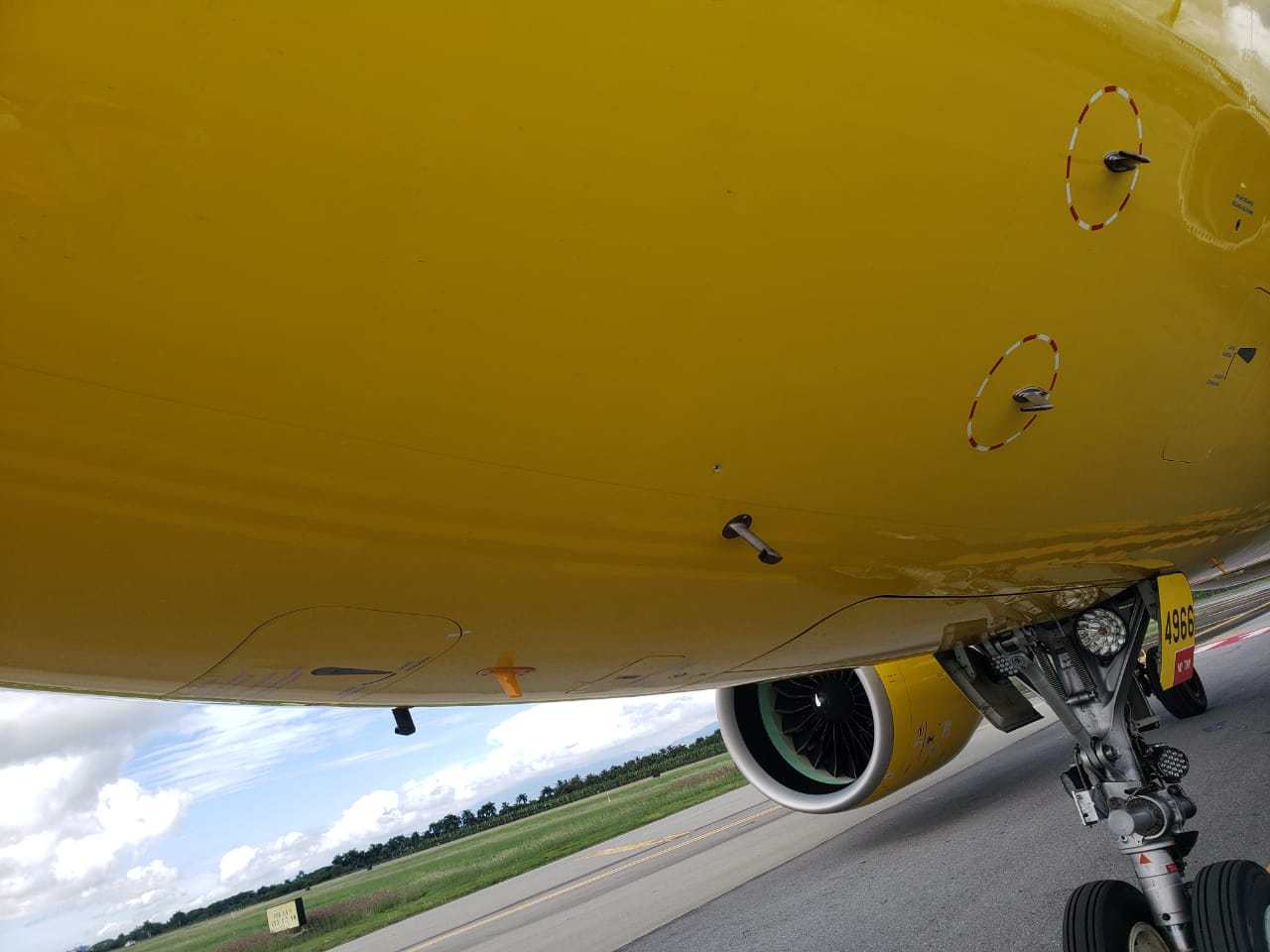 a close up of a yellow plane