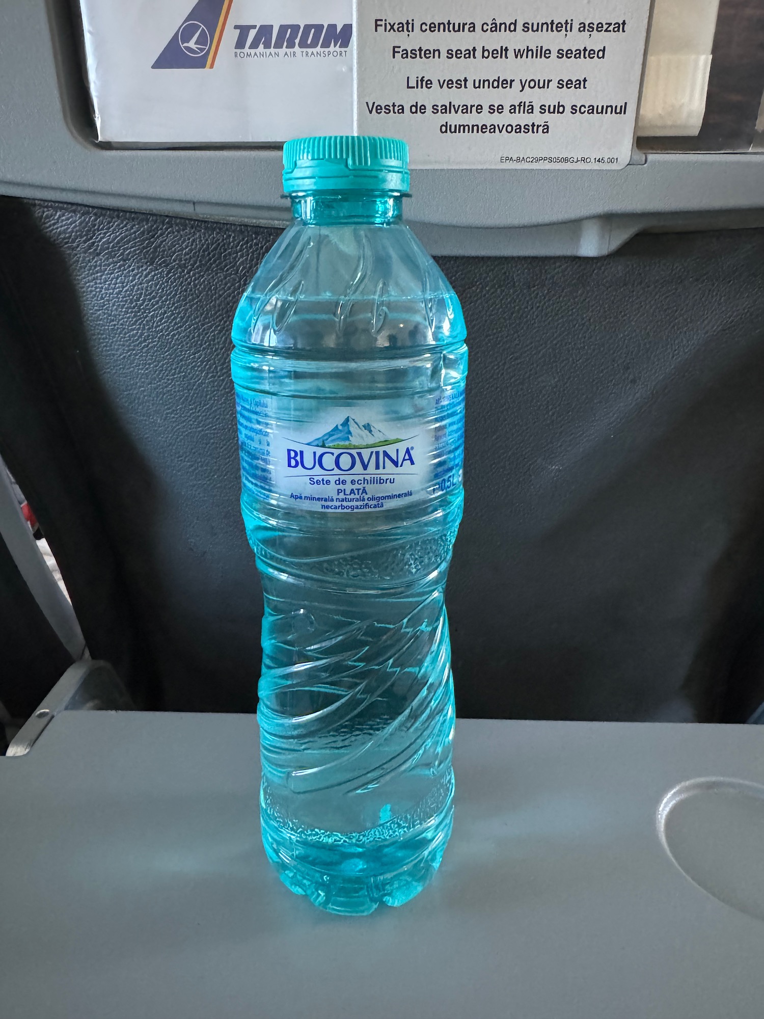 a bottle of water on a table