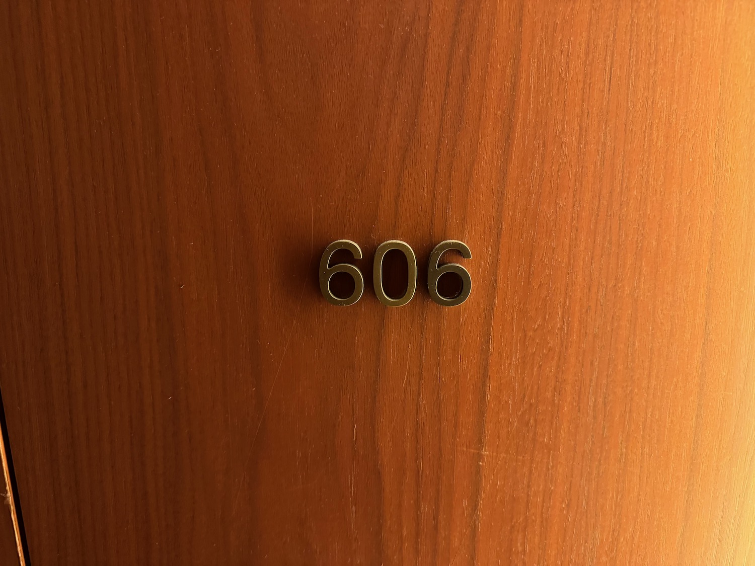 a number on a wood surface