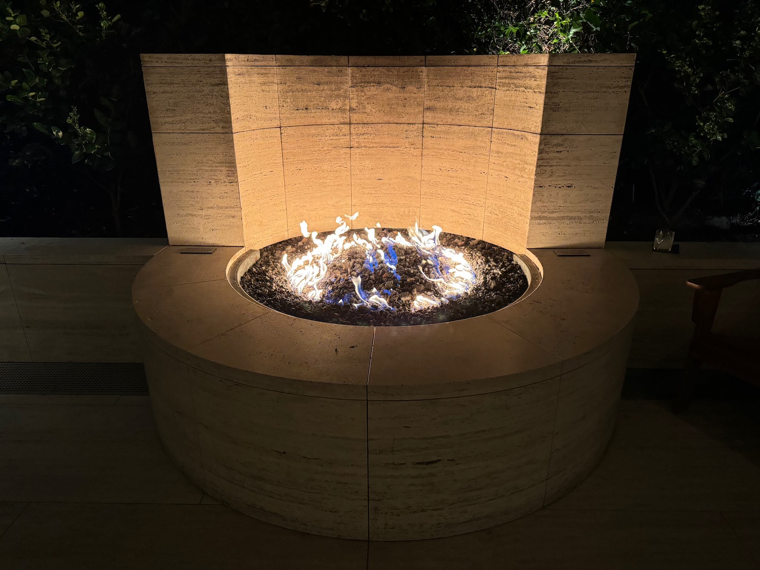 a fire pit with a fire in it