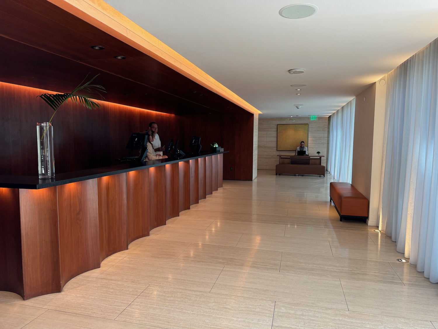 a hotel reception desk