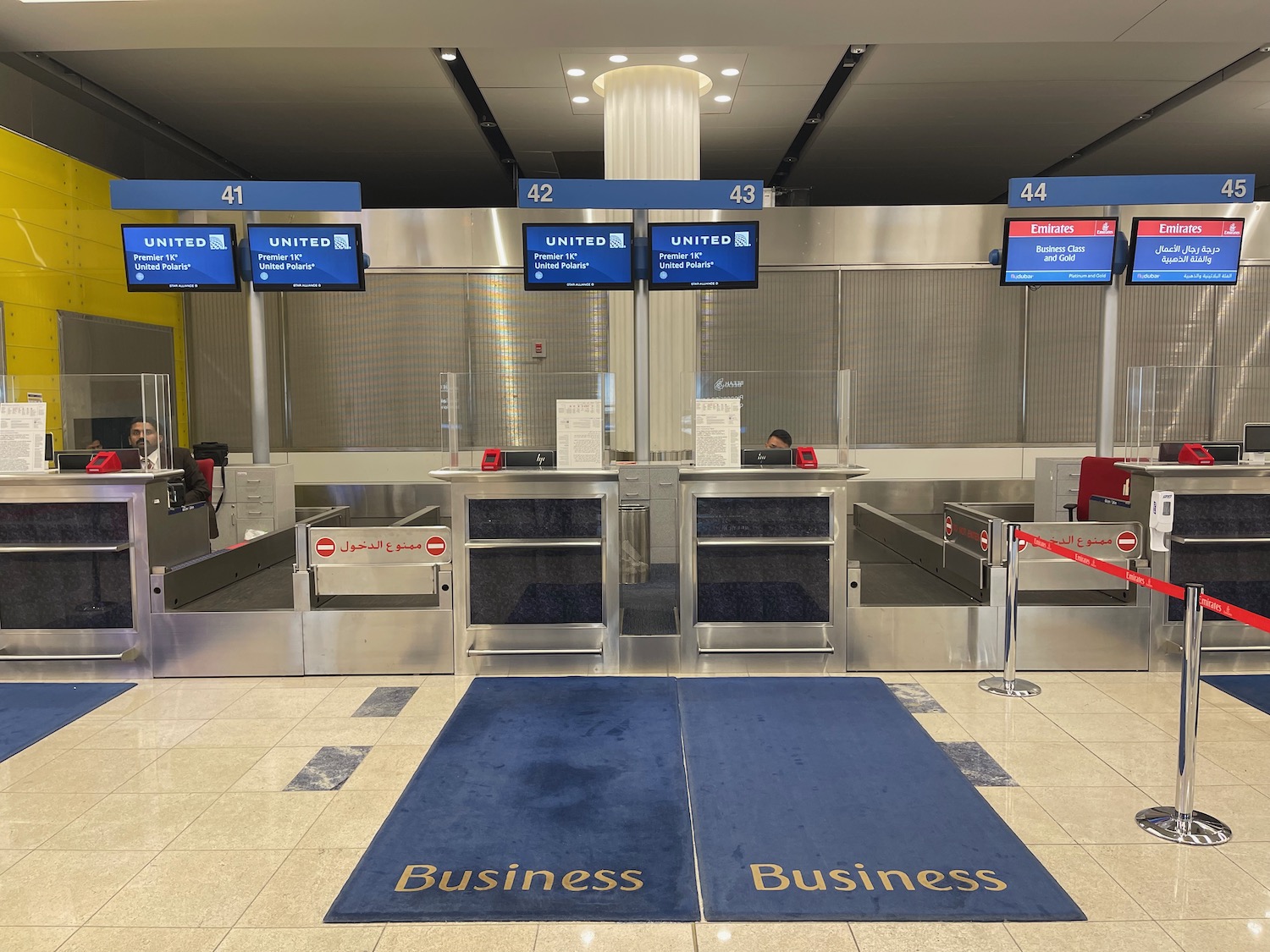 a check in area at an airport