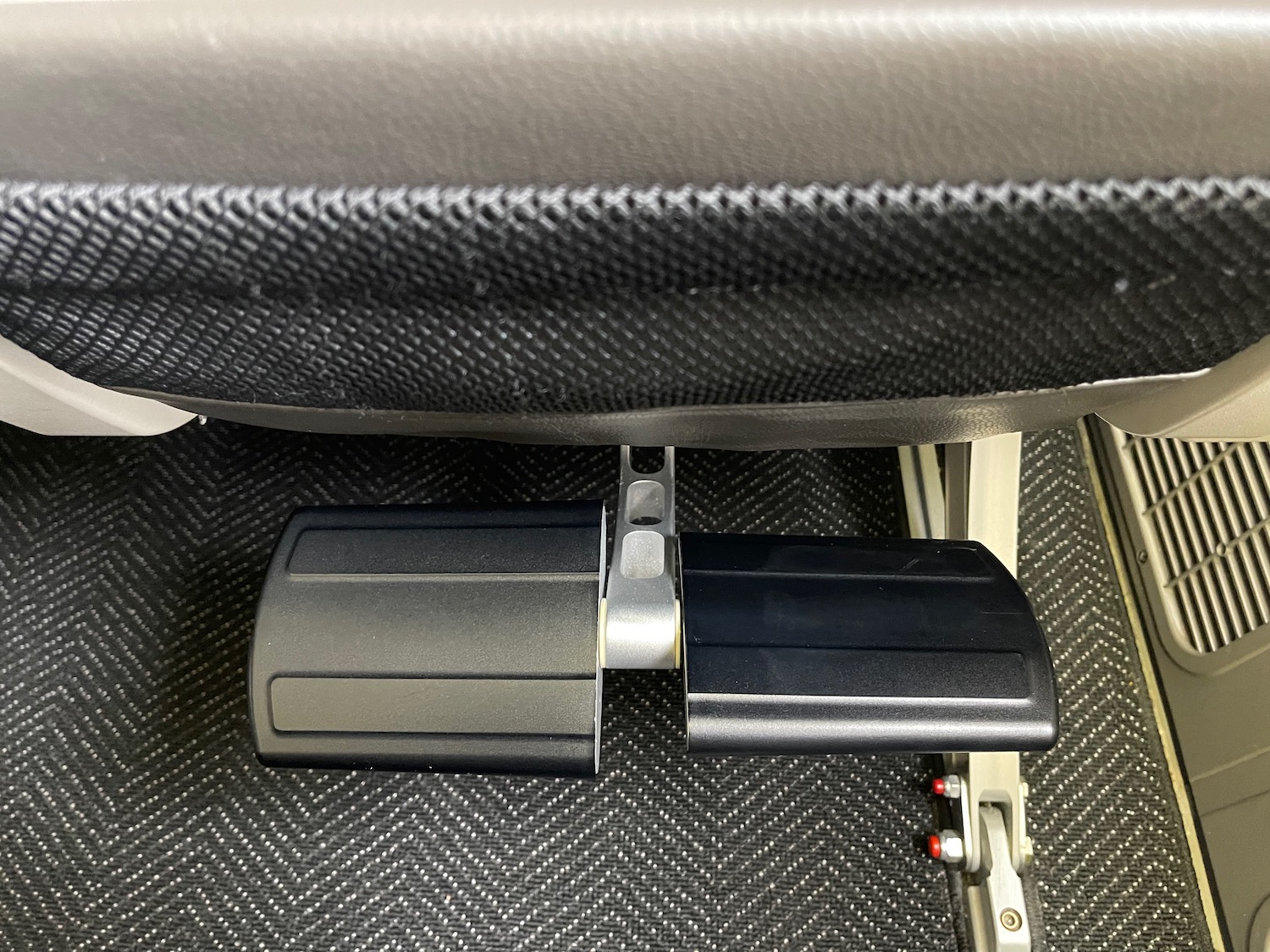 a pedals on a car seat