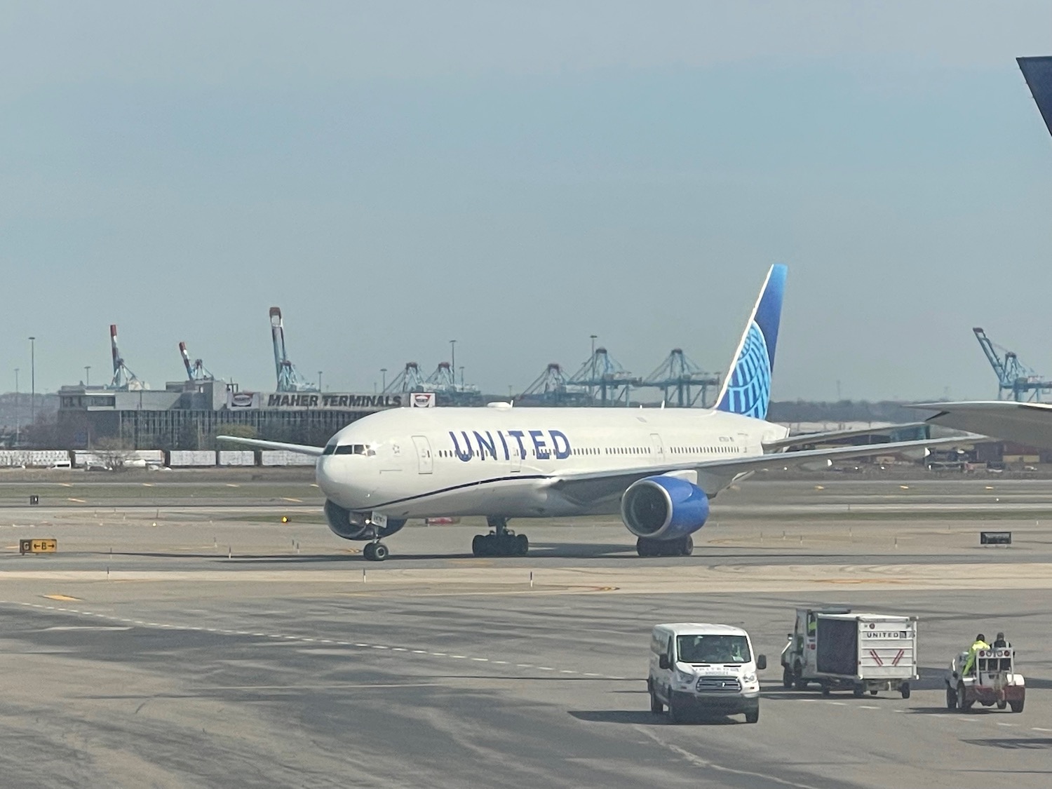 a plane on the runway