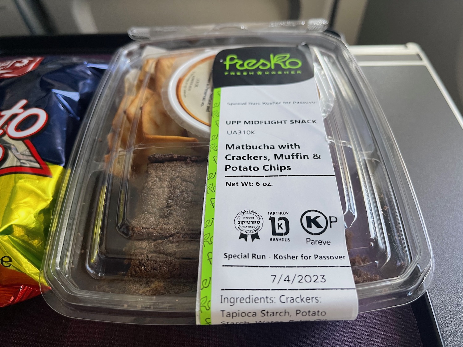 a package of food in a plastic container