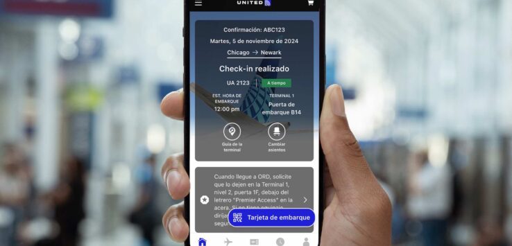 United Airlines App Spanish