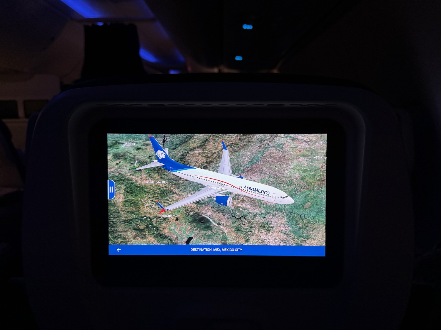 a screen with a plane on it