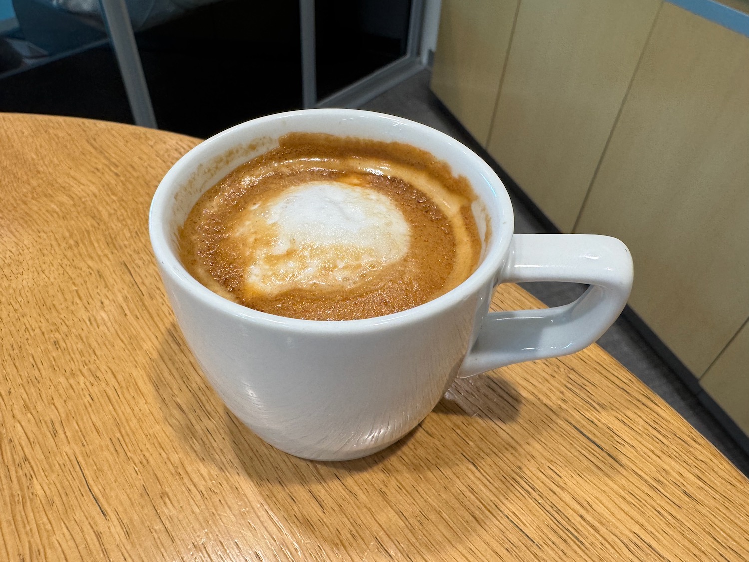 a cup of coffee on a table