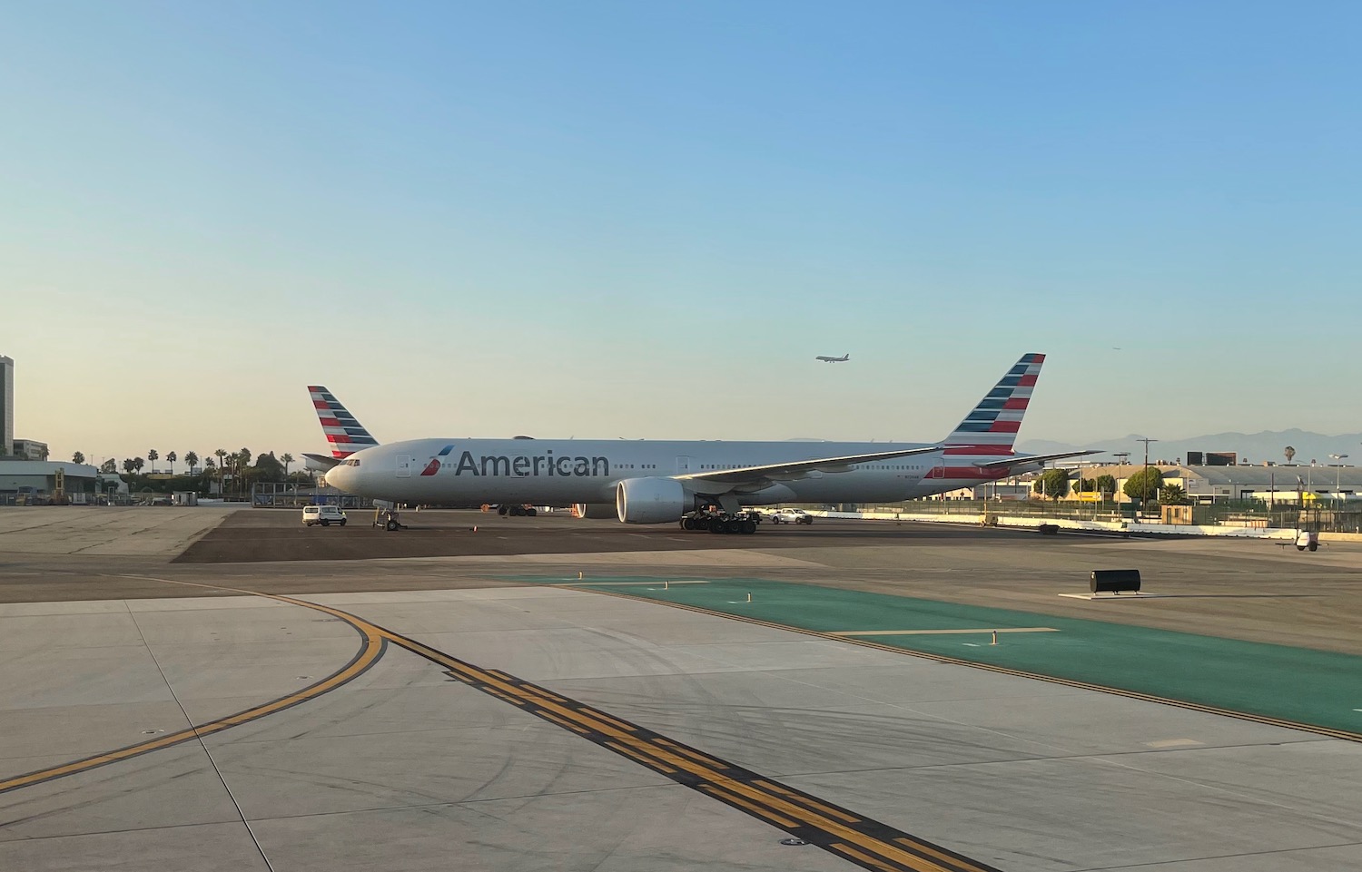 an airplane on the runway