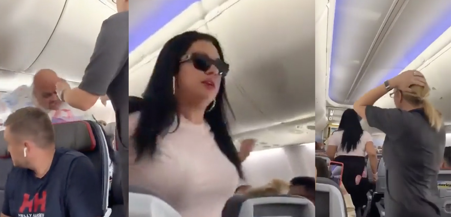 a woman in sunglasses on an airplane