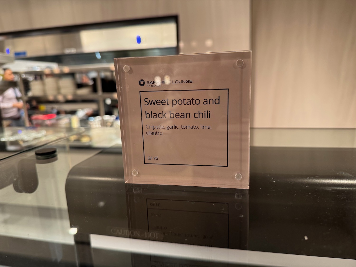 a sign on a counter