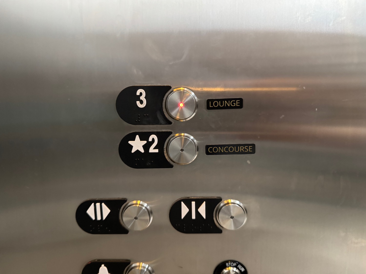 buttons on a metal panel