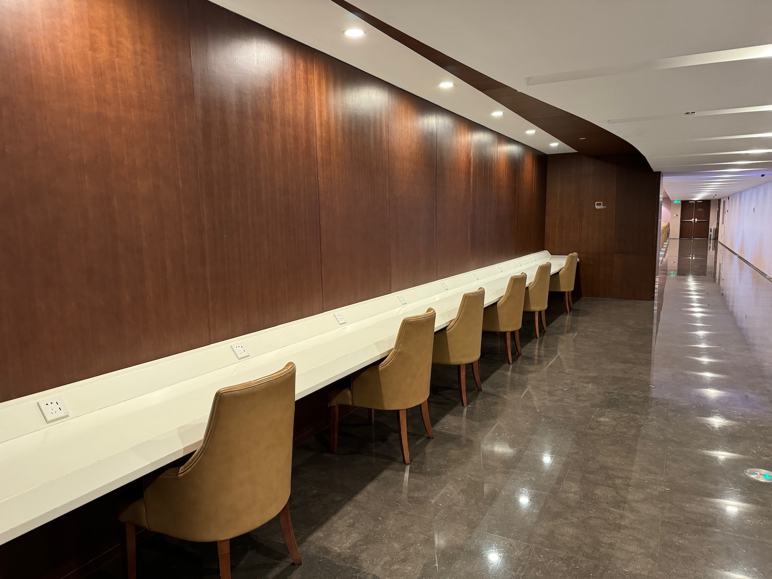 a row of chairs in a room