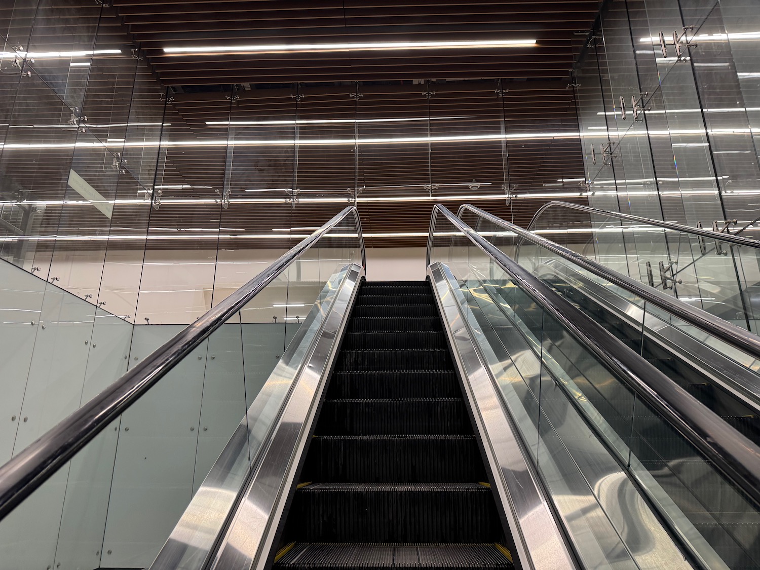 a escalator in a building