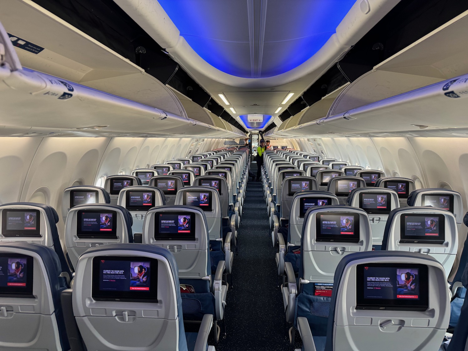 an airplane with rows of seats