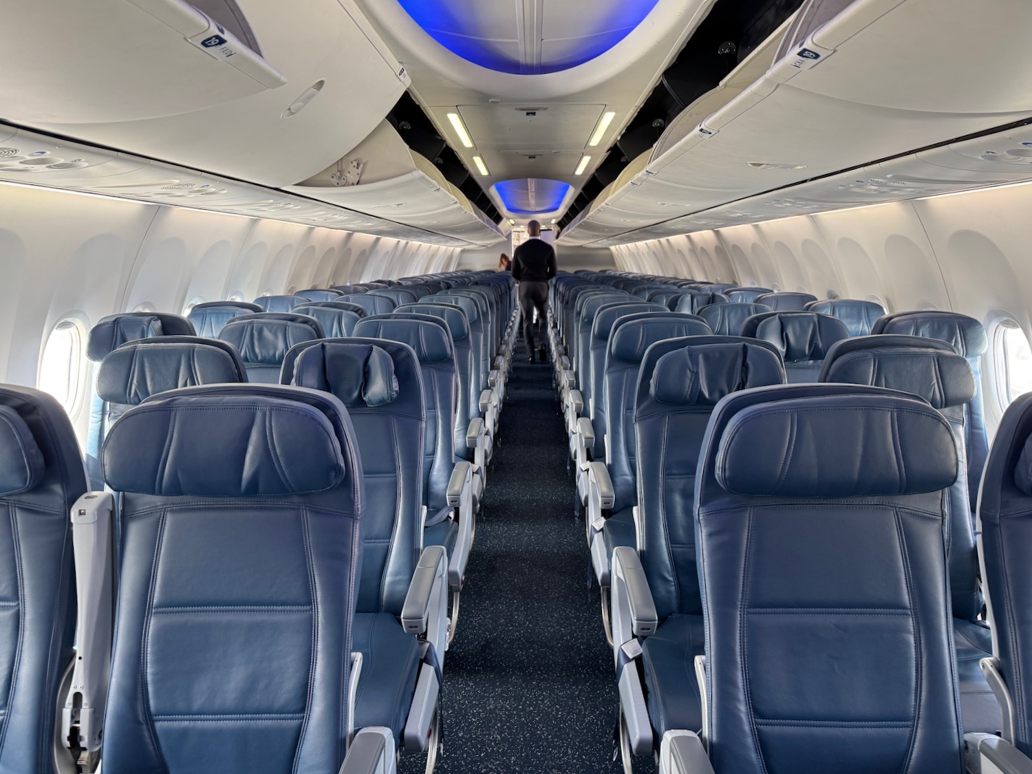 a row of seats in an airplane