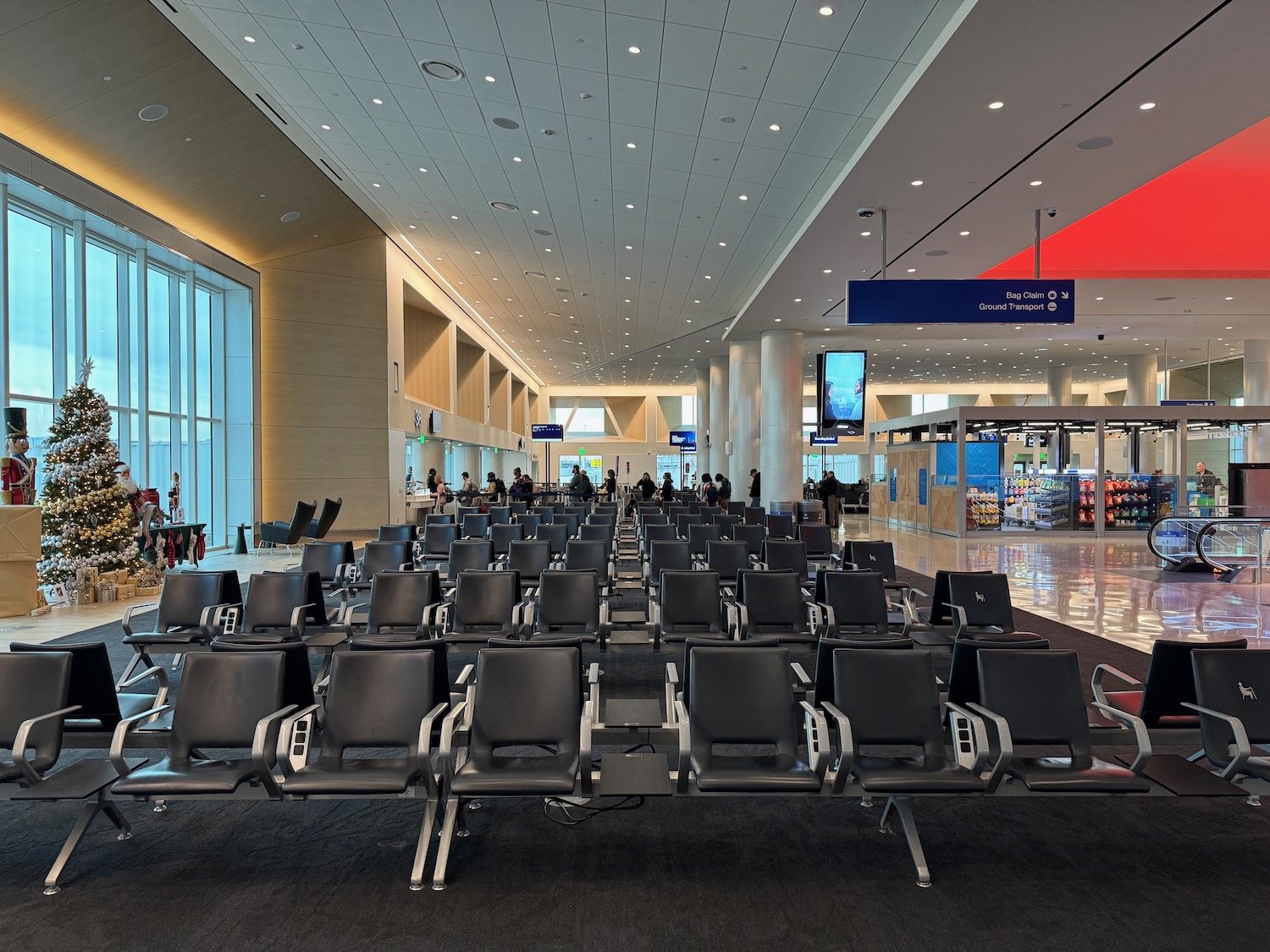 a group of chairs in a terminal