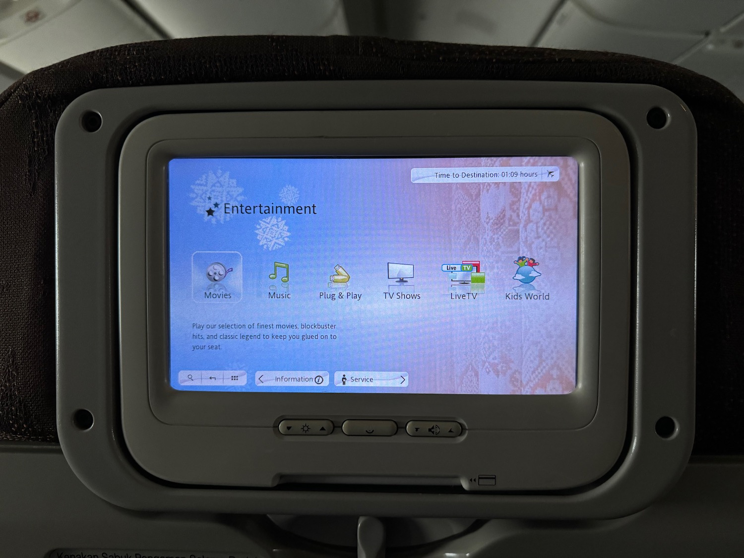 a screen on a plane