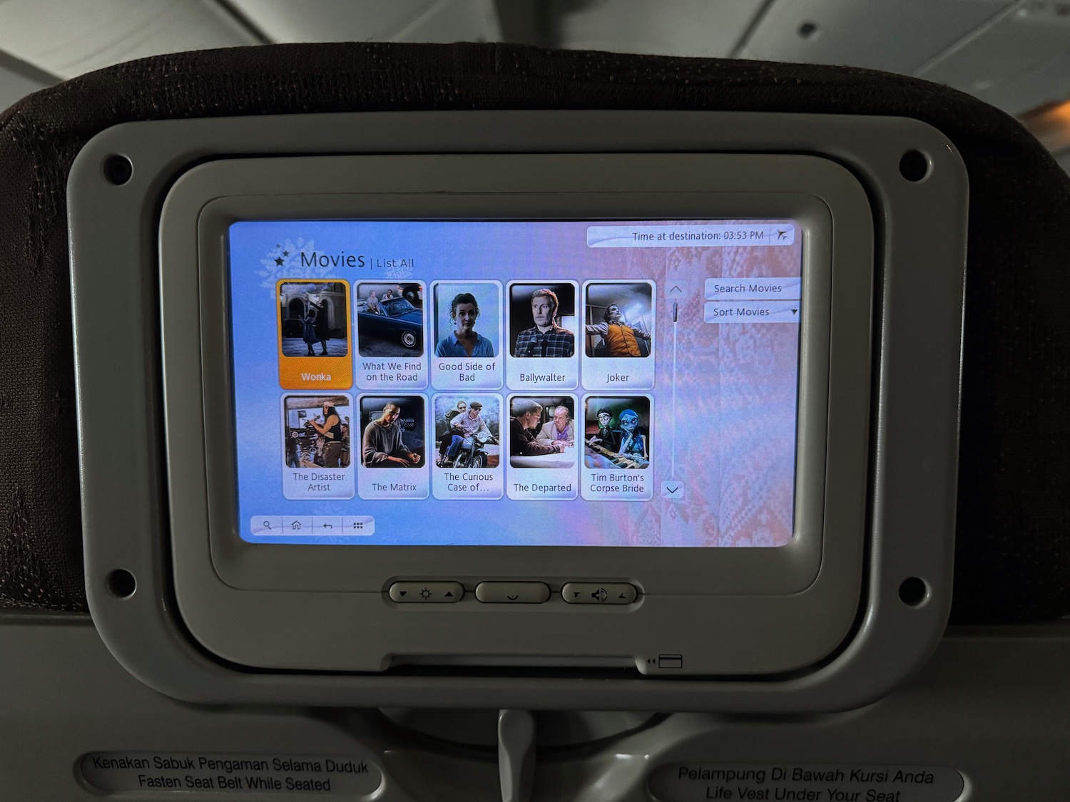 a screen on a plane