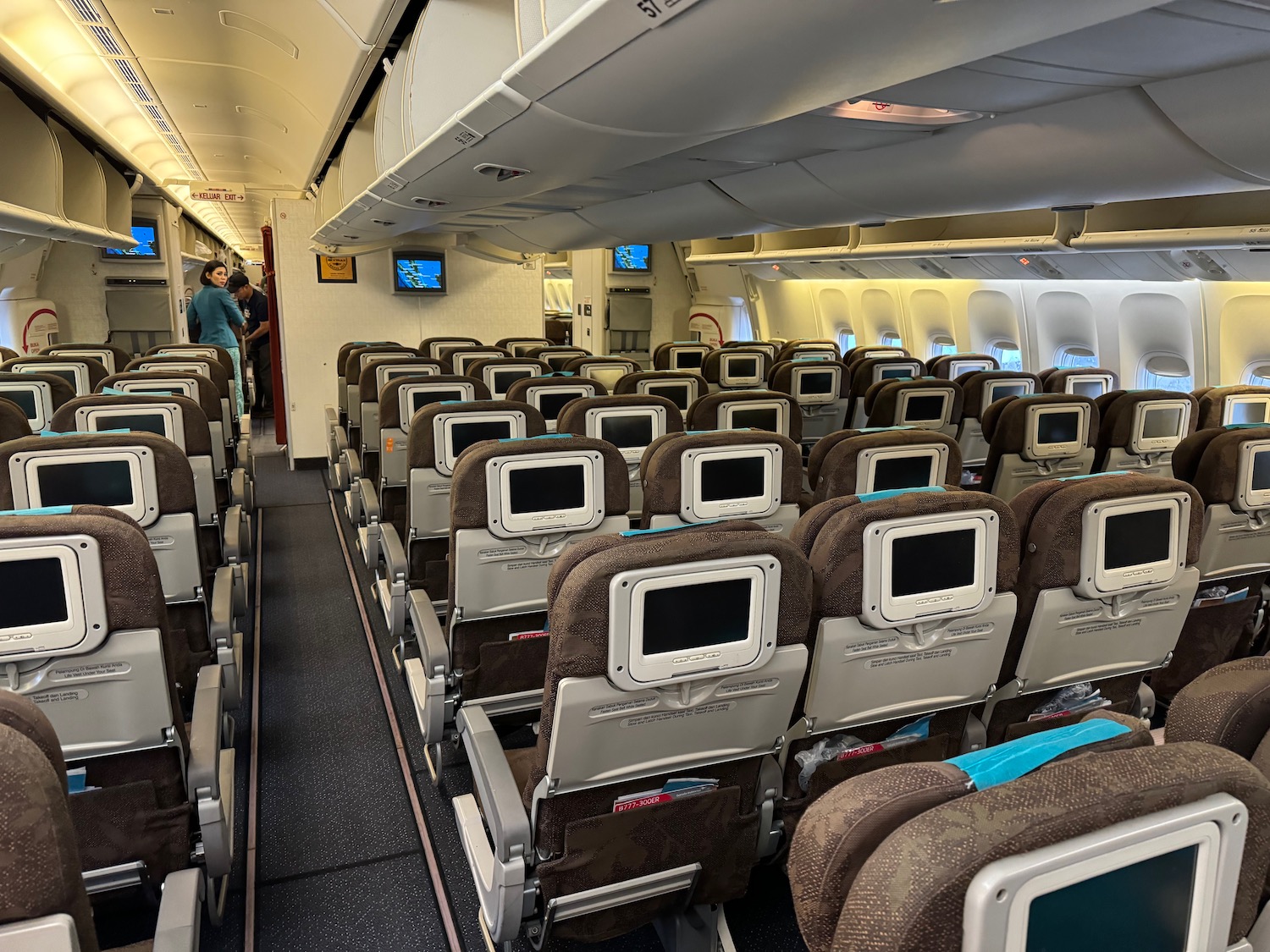 an airplane with rows of seats