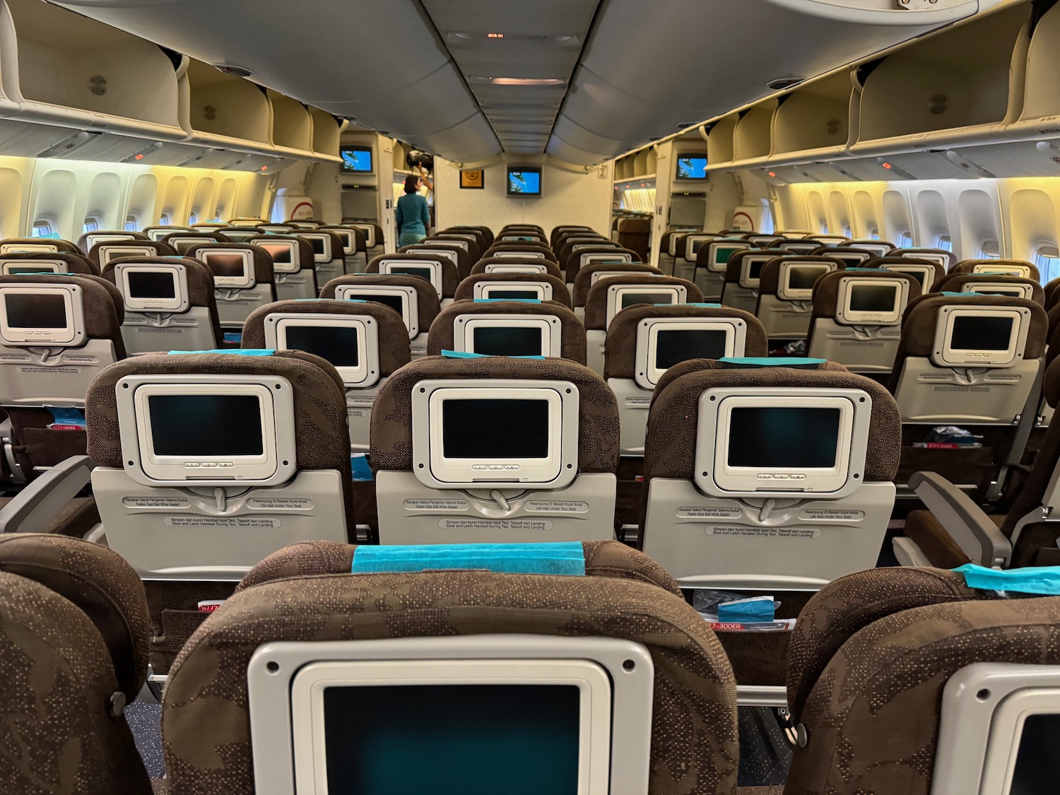 an airplane with rows of seats