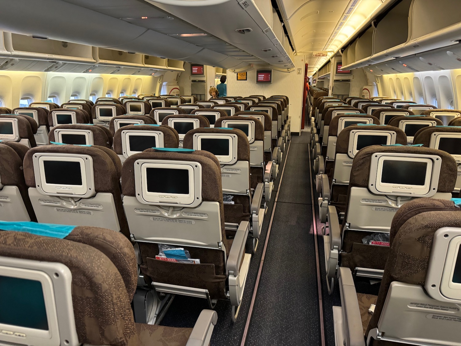 an airplane with rows of seats