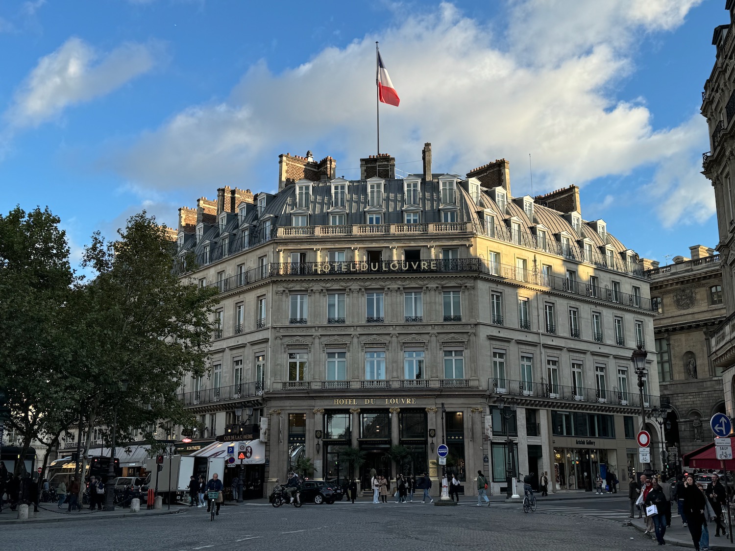 a building with a flag on top