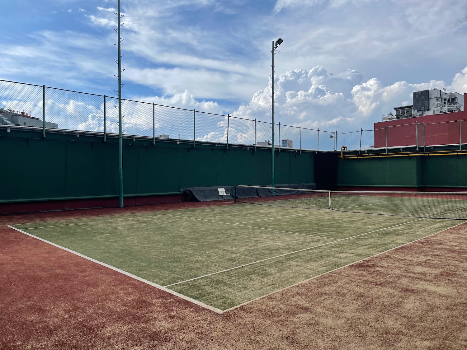 a tennis court with a net