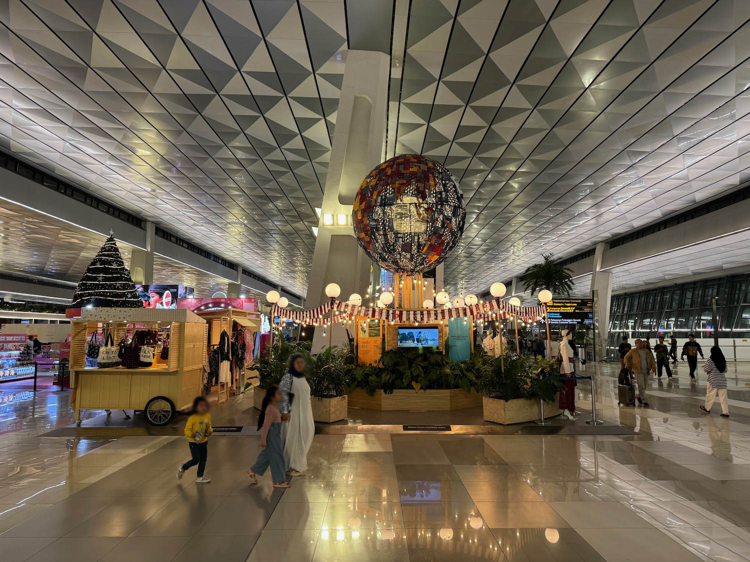 a large ball in a building