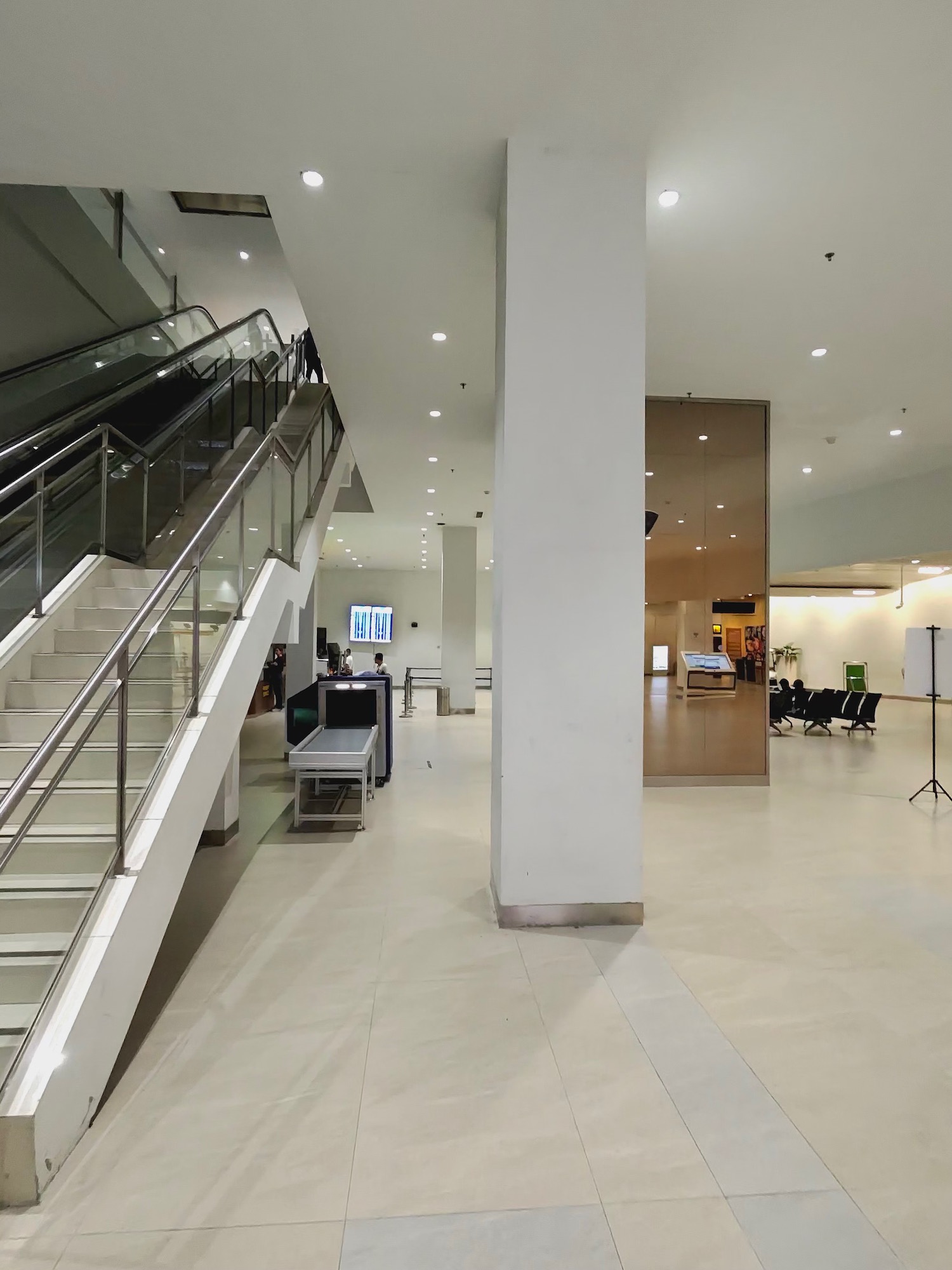 a staircase in a building