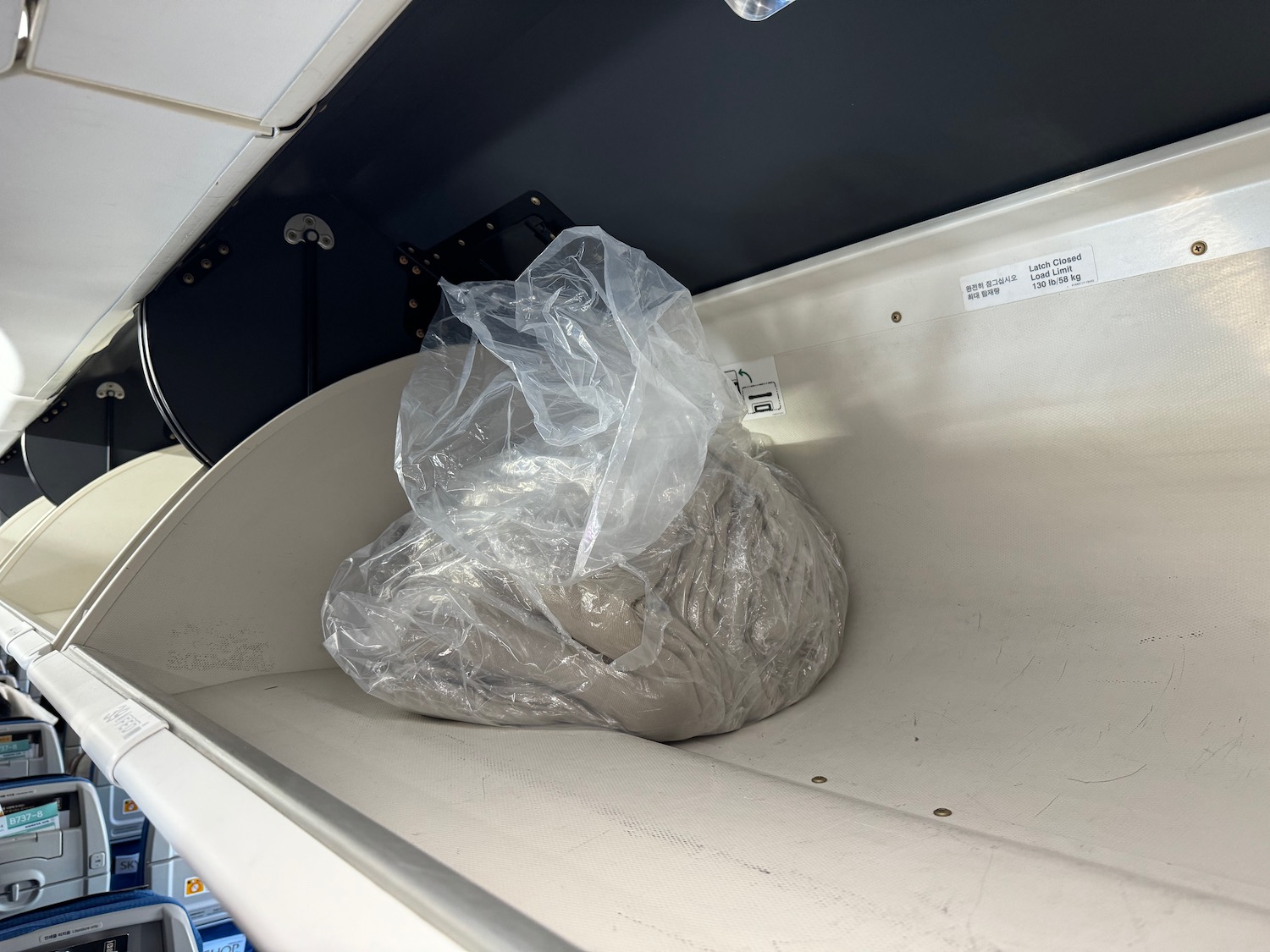 a plastic bag inside a machine